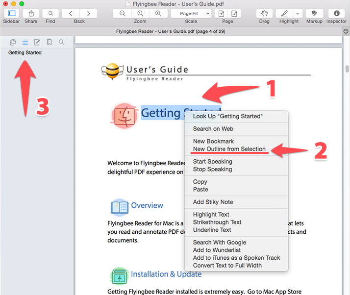How to Create an Outline in Flyingbee Reader